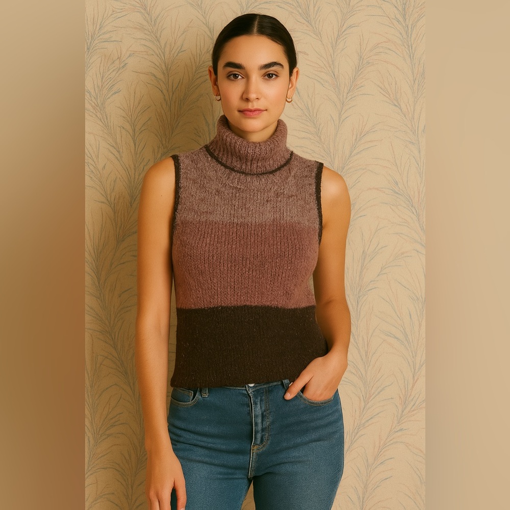 A Knitch Above sleeveless turtleneck sweater Lge